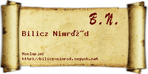 Bilicz Nimród névjegykártya